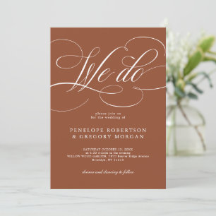 Modern Calligraphy Timeless Terracotta Wedding Invitation