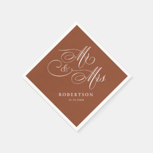 Modern calligraphy timeless Terracotta wedding Napkins