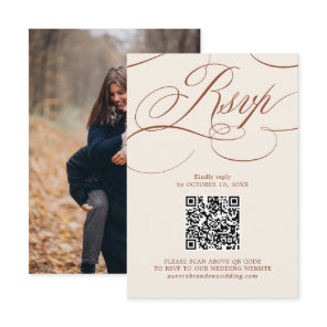 Modern Calligraphy Timeless Terracotta Wedding RSVP Card
