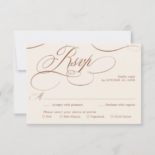 Modern Calligraphy Timeless Terracotta Wedding RSVP Card