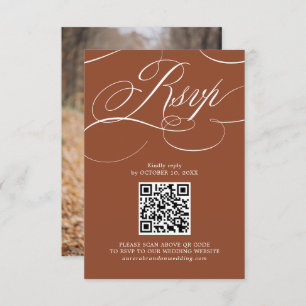 Modern Calligraphy Timeless Terracotta Wedding RSVP Card