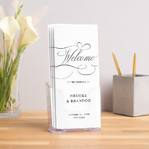 Modern calligraphy timeless Wedding Program Card Brochure