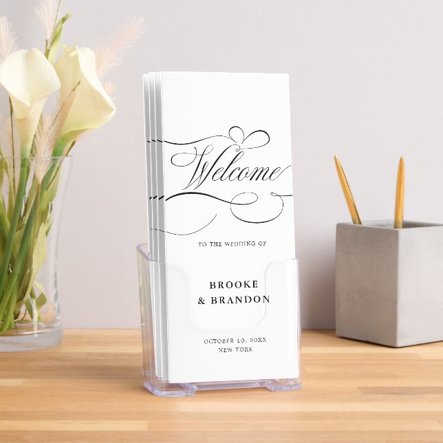 Modern calligraphy timeless Wedding Program Card Brochure (Insitu)