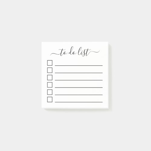Modern Calligraphy To Do List with Check Boxes Post_it Notes