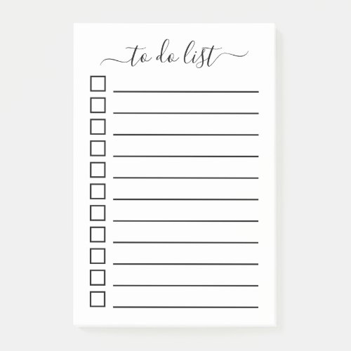 Modern Calligraphy To Do List with Check Boxes Post_it Notes