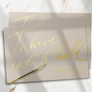 Modern Calligraphy To have and To hold wedding Foil Guest Book