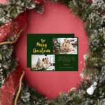 Modern Calligraphy Two Photo Collage Christmas Foil Holiday Card<br><div class="desc">Modern Calligraphy Two Photo Collage Christmas Foil Holiday Card.</div>