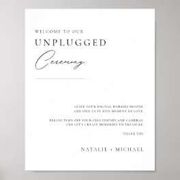 Modern Calligraphy Unplugged Wedding Ceremony Sign