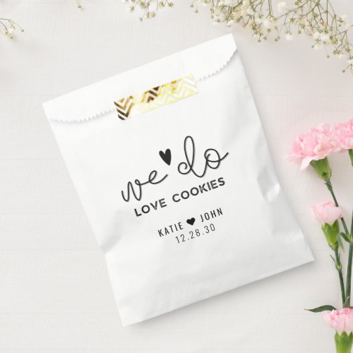 Modern Calligraphy We Do Love Cookies Wedding Favor Bag