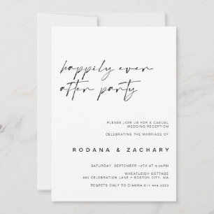 Modern Calligraphy Wedding After Party Photo Invitation