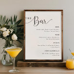 Modern Calligraphy Wedding Bar Menu Sign<br><div class="desc">Custom-designed bar menu sign featuring black and white rustic modern design.</div>