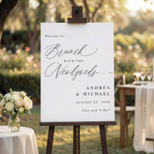 Modern Calligraphy Wedding Brunch Welcome Sign