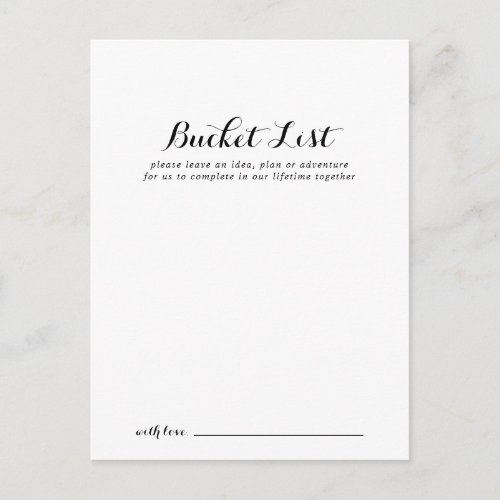 Modern Calligraphy Wedding Bucket List Cards