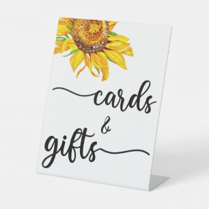 Modern Calligraphy Wedding Cards and Gifts Pedesta Pedestal Sign