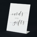 Modern Calligraphy Wedding Cards and Gifts Pedestal Sign<br><div class="desc">Custom-designed wedding cards and gifts table sign featuring "cards and gifts" modern hand calligraphy design.</div>
