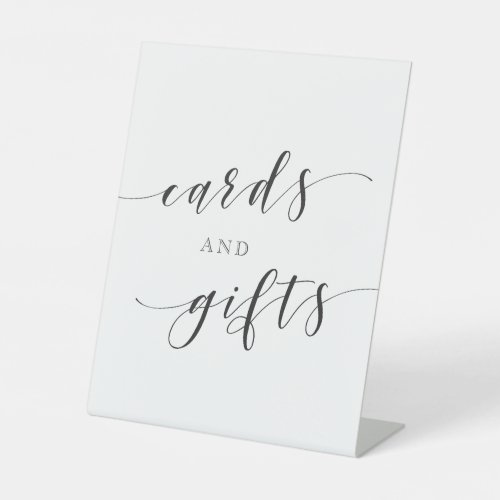 Modern Calligraphy Wedding Cards and Gifts Pedestal Sign