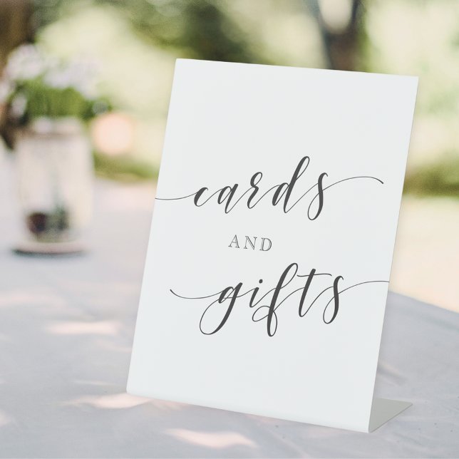 Modern Calligraphy Wedding Cards and Gifts Pedestal Sign (Creator Uploaded)