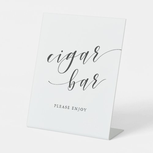 Modern Calligraphy Wedding Cigar Bar Pedestal Sign