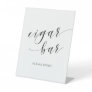 Modern Calligraphy Wedding Cigar Bar Pedestal Sign