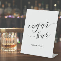 Modern Calligraphy Wedding Cigar Bar