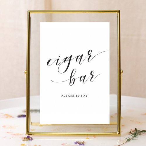 Modern Calligraphy Wedding Cigar Bar Sign