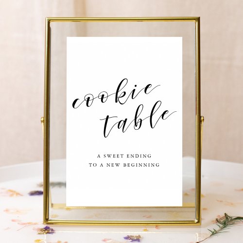 Modern Calligraphy Wedding Cookie Table Sign