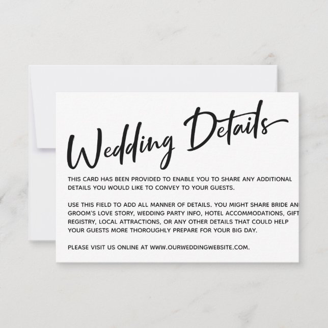 Modern Calligraphy Wedding Details, Gold Stripes RSVP Card (Front)
