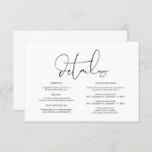 Modern Calligraphy, Wedding Details, Information Enclosure Card | Zazzle