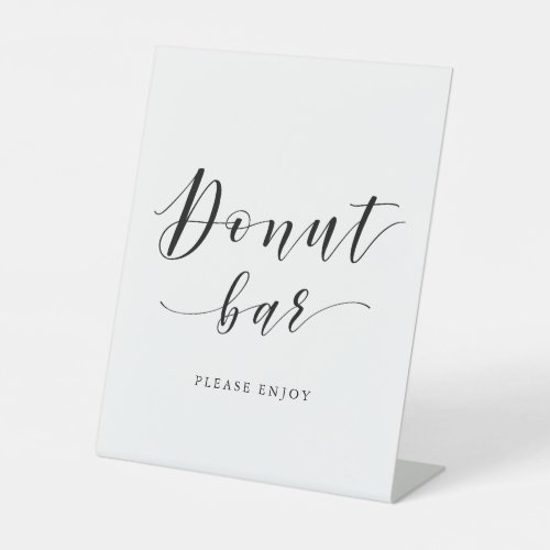 Modern Calligraphy Wedding Donut Bar Pedestal Sign