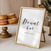 Modern Calligraphy Wedding Donut Bar Sign
