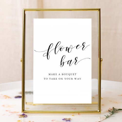 Modern Calligraphy Wedding Flower Bar Sign