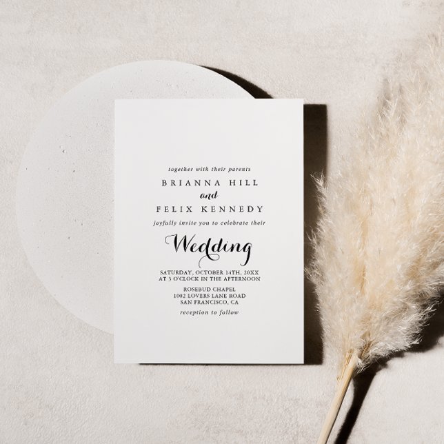 Modern Calligraphy Wedding Gold  Foil Invitation (Creator Uploaded)