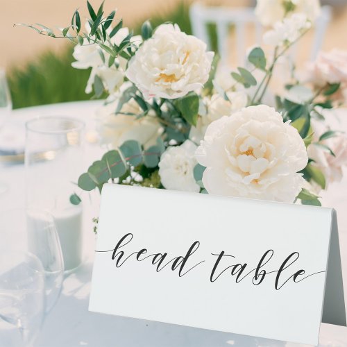 Modern Calligraphy Wedding Head Table Table Tent Sign