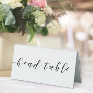 Modern Calligraphy Wedding Head Table Tent