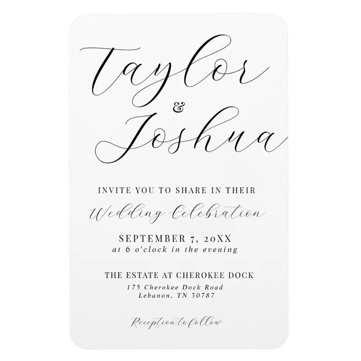 Modern Calligraphy Wedding Invitation Zazzle
