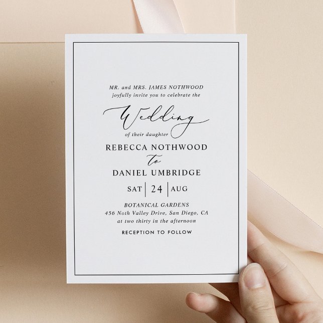 Modern Calligraphy Wedding Invitations (Creator Uploaded)