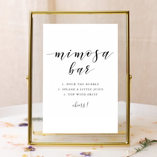 Modern Calligraphy Wedding Mimosa Bar Sign