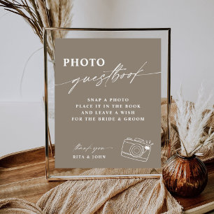 Modern Calligraphy Wedding Photo Guestbook Sign