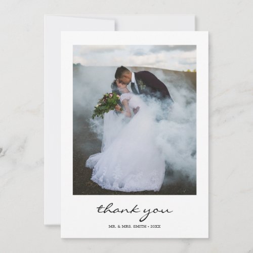 Modern Calligraphy Wedding Photo Thank You