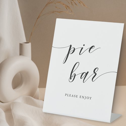 Modern Calligraphy Wedding Pie Bar Pedestal Sign