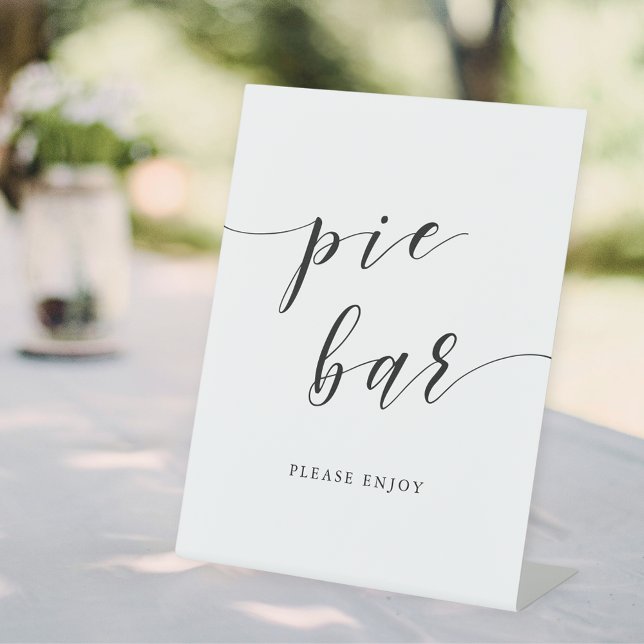 Modern Calligraphy Wedding Pie Bar Pedestal Sign (Creator Uploaded)