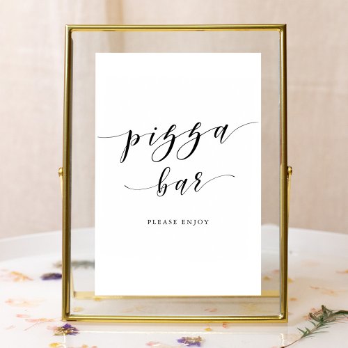 Modern Calligraphy Wedding Pizza Bar Sign