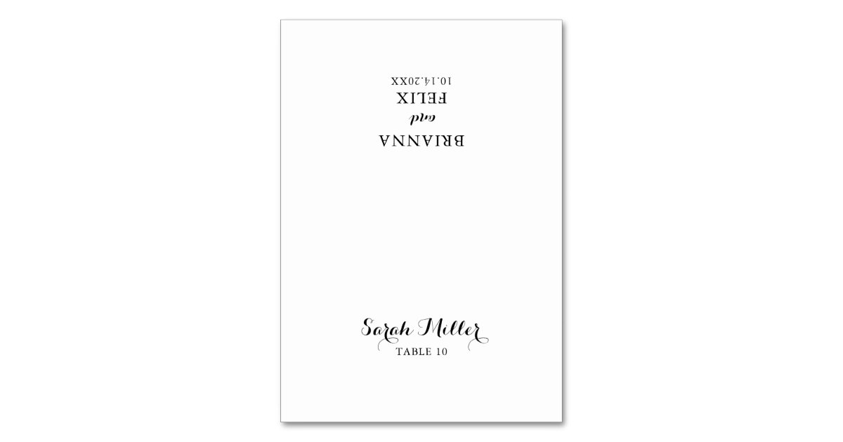Modern Calligraphy Wedding Place Card Zazzle