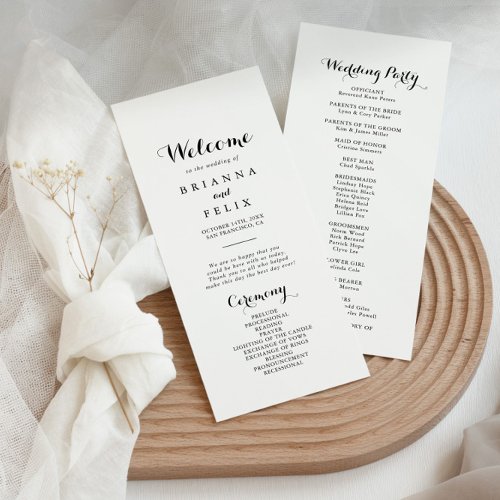 Modern Calligraphy Wedding Program