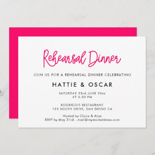 Modern calligraphy wedding rehearsal dinner invitation