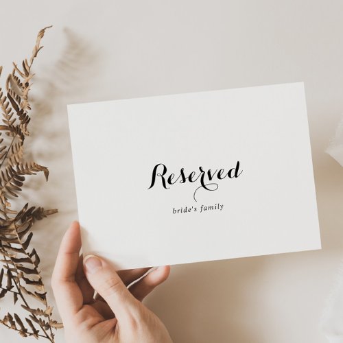 Modern Calligraphy Wedding Reserved Sign