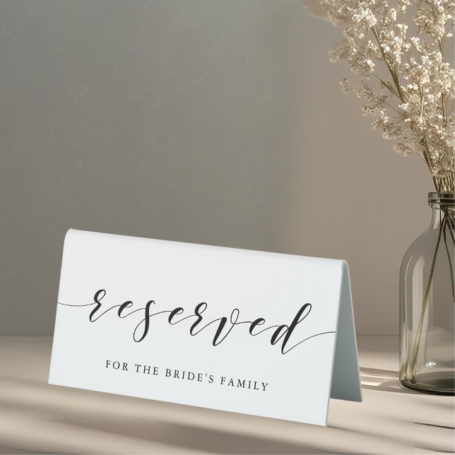 Modern Calligraphy Wedding Reserved Table Tent (Creator Uploaded)
