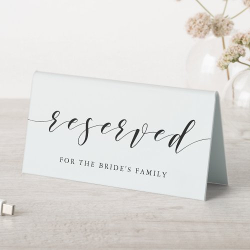 Modern Calligraphy Wedding Reserved Table Tent Sign