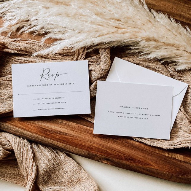 Modern Calligraphy Wedding RSVP Card (Creator Uploaded)