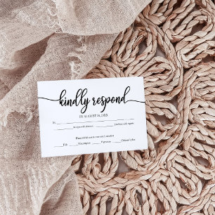Modern Calligraphy Wedding RSVP Insert Card Reply